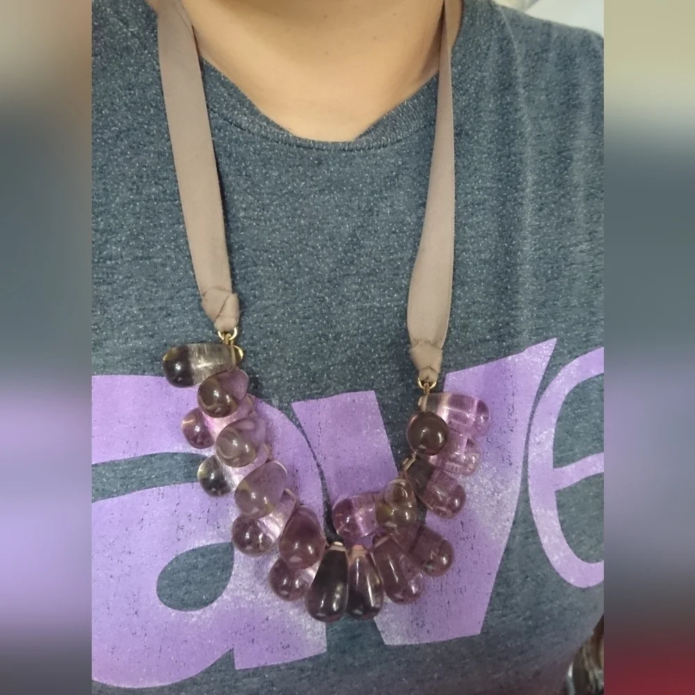 J. Crew Polished Teardrop Ribbon Necklace